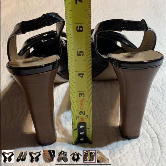 Valentino Garavani Patent Slingback Bow Platform w/Block heel. Size 38.5/ 8 - Picture 9 of 10